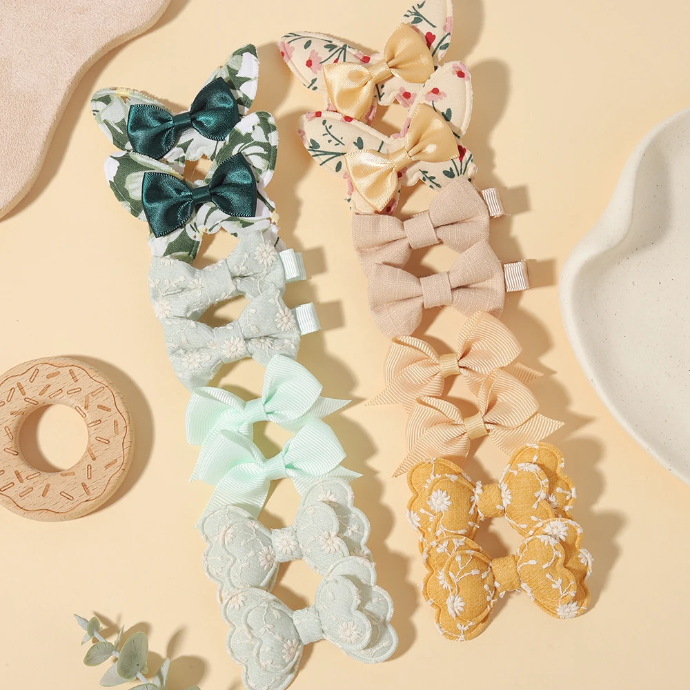 1 Set of Bow Printed Hair Clips Princess Girl Children and Teenagers Autumn and Winter Party Outfits Sweet Girl Hair Accessories photo 6