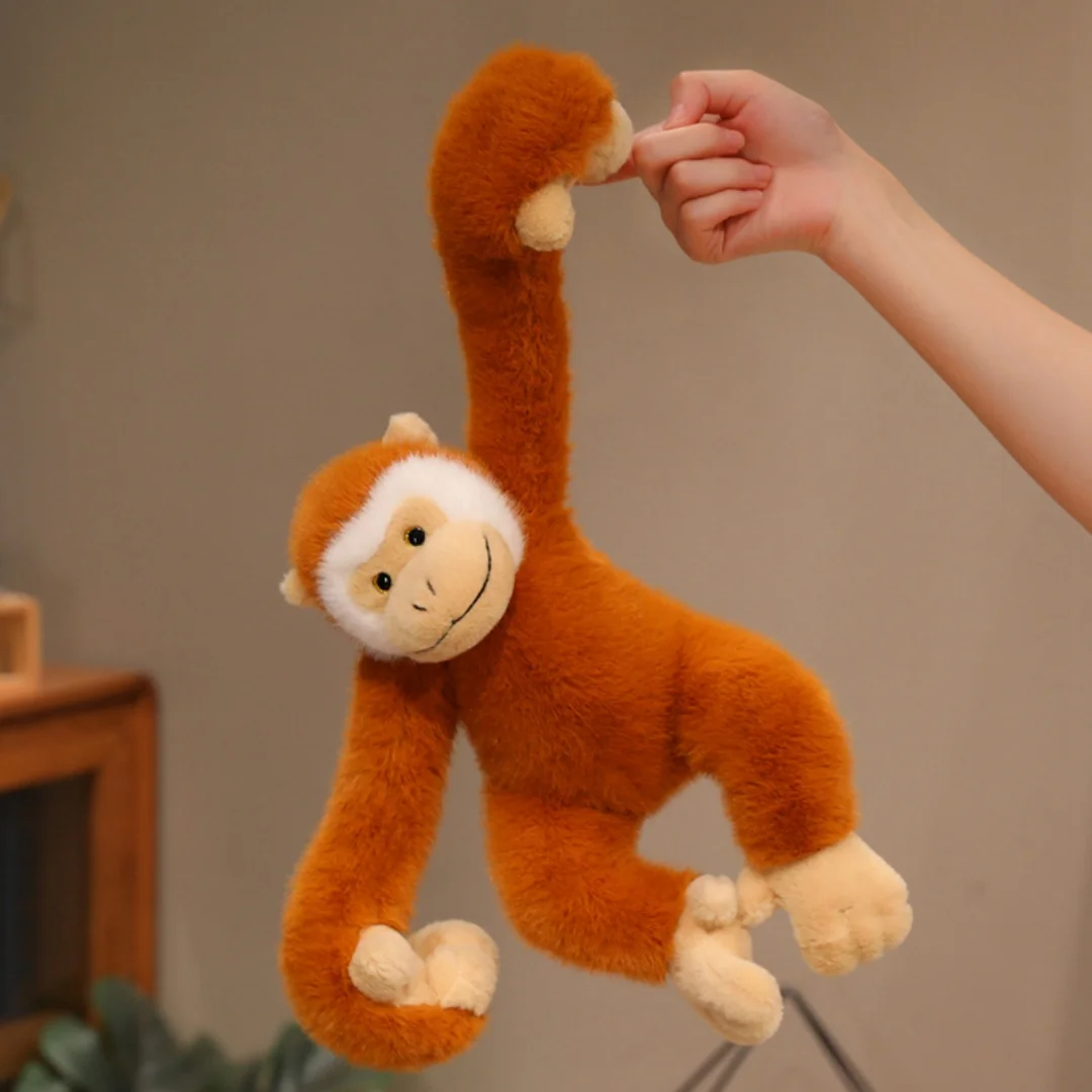 Cute Hanging Long-Arm Gibbon Plush Toy Soft Stuffed Animal Monkey Realistic Jungle Wildlife Plushie Birthday Xmas Gift for Kids photo 5
