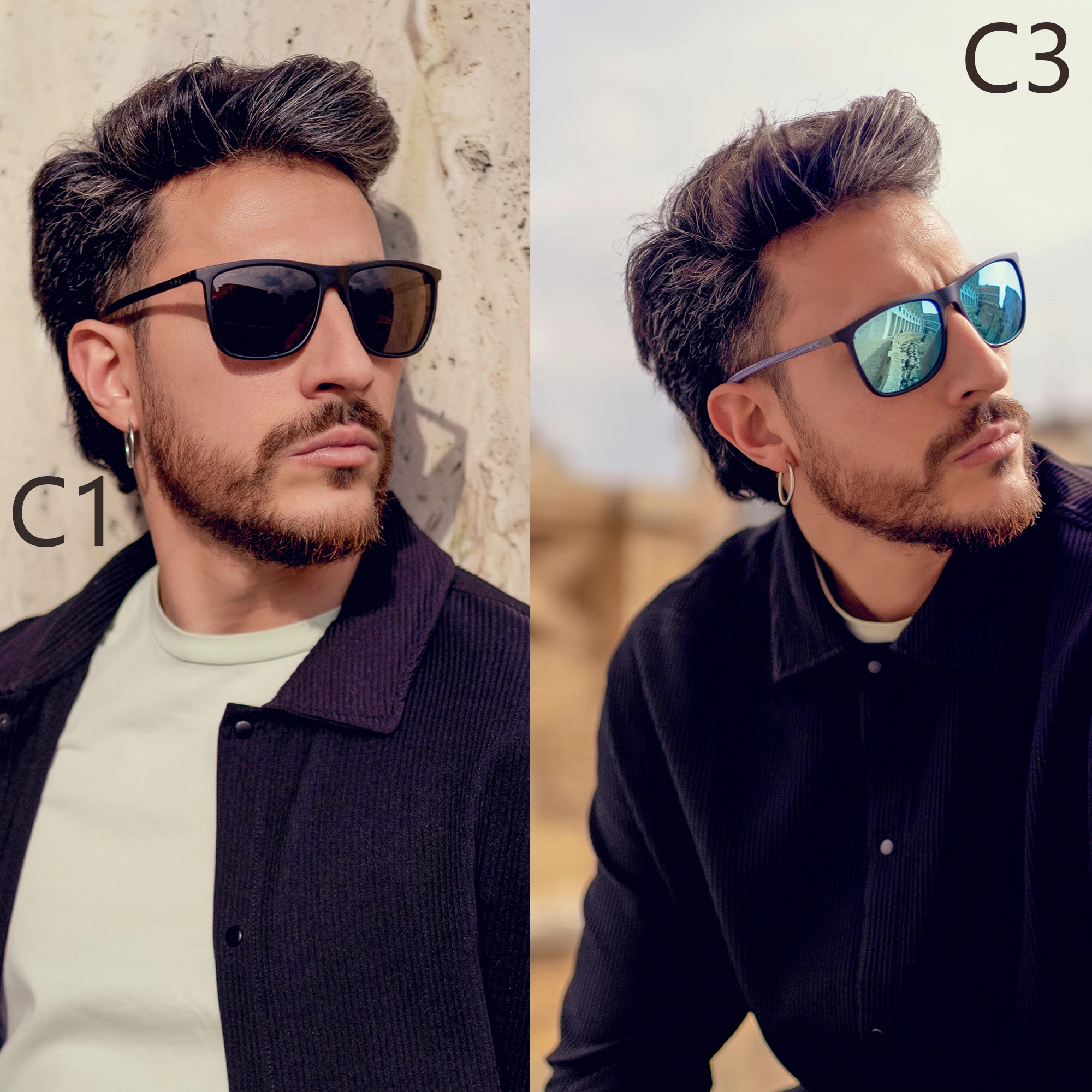 ZENOTTIC Square Polarized Sunglasses for Men Ultralight Carbon Fiber Sun Glasses Driving Fishing Golf Sports UV400 Protection photo 2
