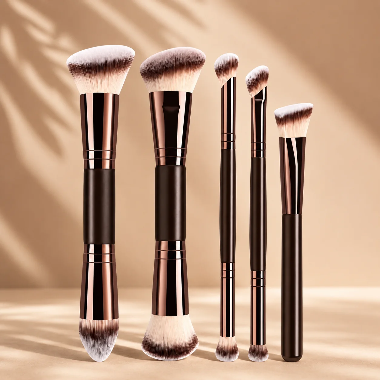 Professional Dual-Ended Makeup Brush Set Includes Foundation Brush, Contour Brush, Blush Brush, Powder Brush, Eyeshadow Brush, C photo 5