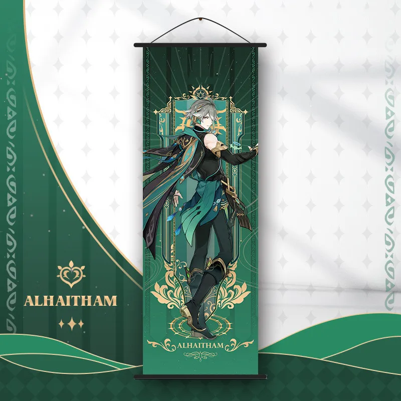 Genshin Impact Scroll Canvas Painting Columbina Sandrone Flins Home Decor Wall Hanging Anime Poster Wall Art Room Decoration photo 5