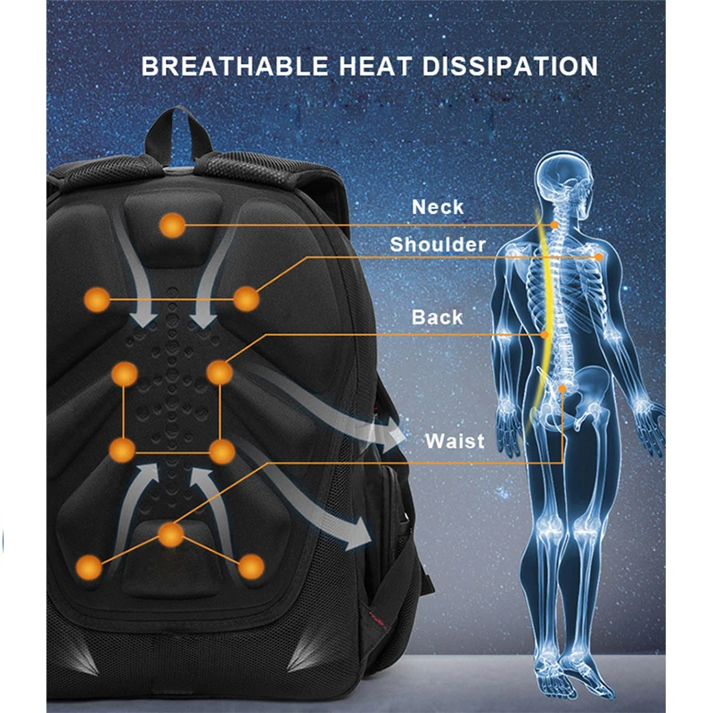Brand Waterproof Men's Backpack Anti-theft 17 Inch Laptop Backpacks Business Airplane Travel Backpack School Bag Male Mochila photo 2