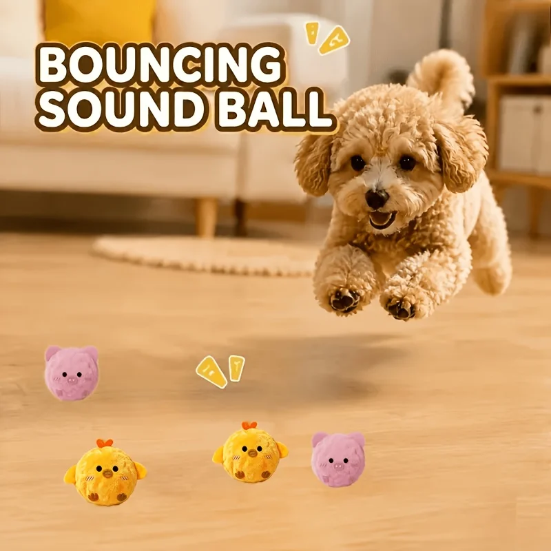 Cute Bee Pet Interactive Bouncing Sound Toy Ball, Dog And Cat Play Boredom Relief Companion Toy,Slow Rebound Pet Play Toy photo 4