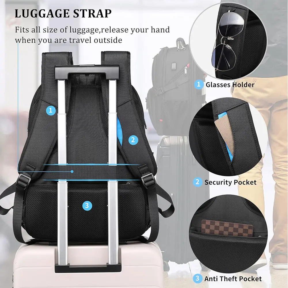50L Man Travel Backpack Large Capacity Men and Women Business Trip Backpacks 15.6/17 Inch Laptop Bag Student School Backpack photo 5