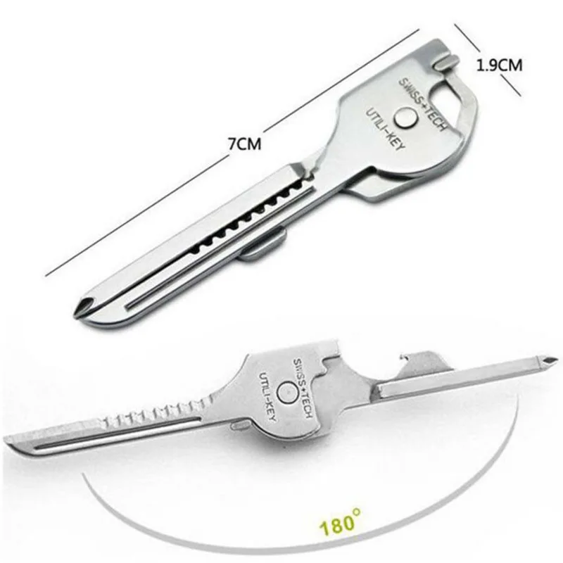 Multi Function Folding Tool Keychain Opener Screwdriver EDC 6 In 1 Utility Outdoor Survival Rescue Pocket Plier KeyRing photo 3
