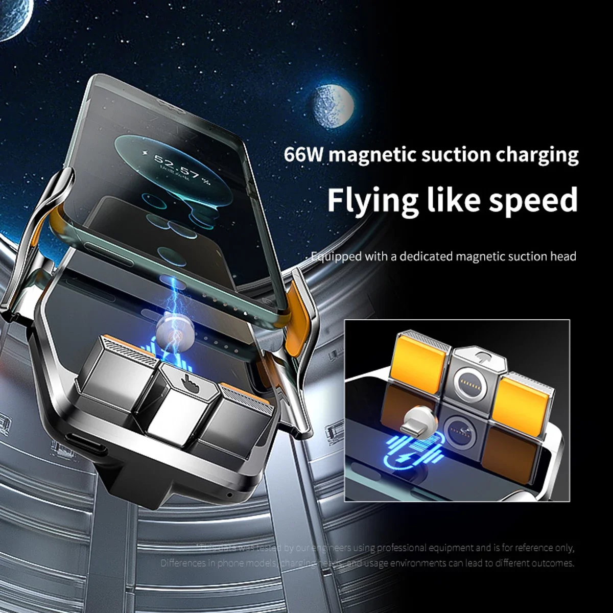 For BMW 5 Series G30 2018-2020 Car Phone Screen Holder Magnetic Wireless Charging Car Phone Mount For MagSafe photo 6