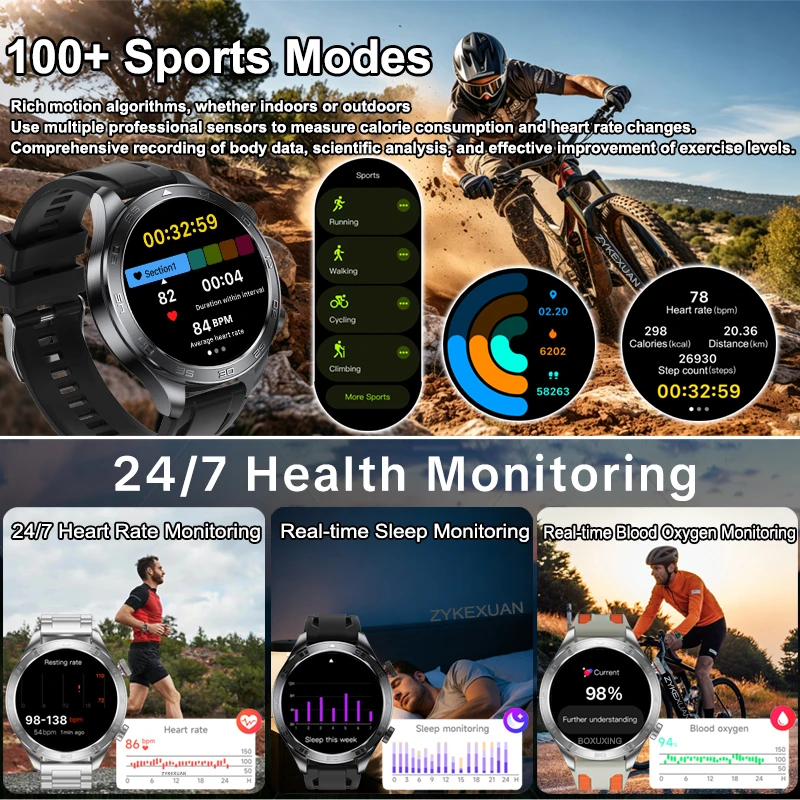 New GPS Track Smart Watch Men AMOLED Screen Outdoor Sports Fitness Heart Rate Compass IP68 Waterproof Bluetooth Call Smart Watch photo 3