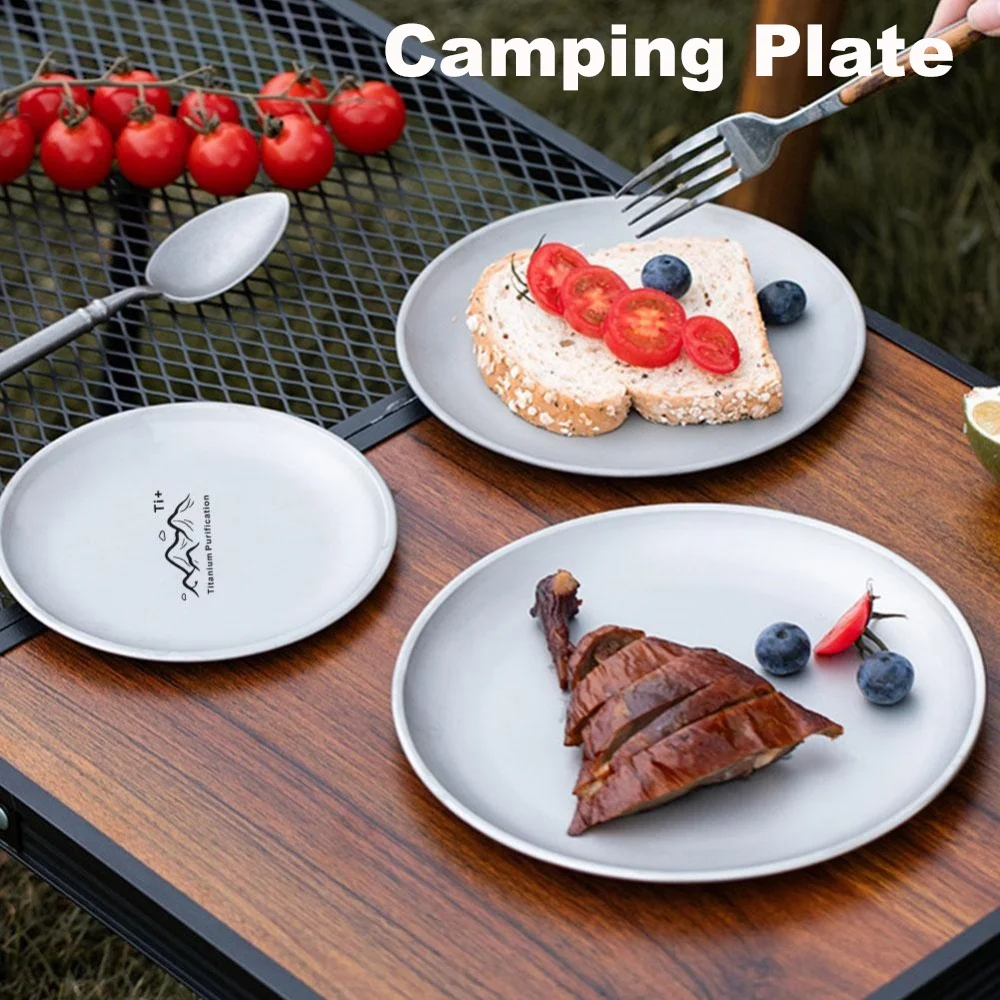 Camping Plate Lightweight Camping Plate For Barbecue Home Dinnerware Round Frosted Picnic Gear Reusable Tableware photo 1