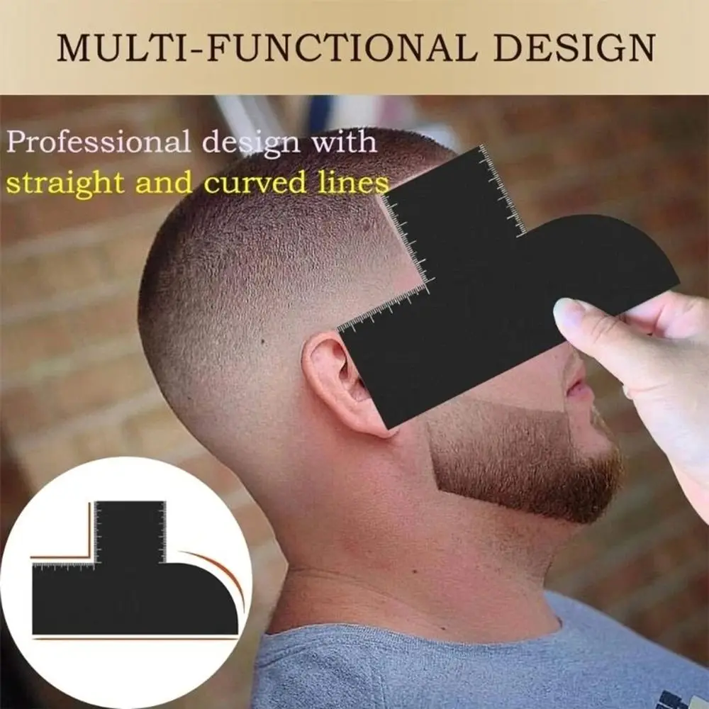 Reusable Color Enhancement Barber Card Easy to Clean with Measurement Indicators Beard Line Up Tool Black Hairline Maker photo 4