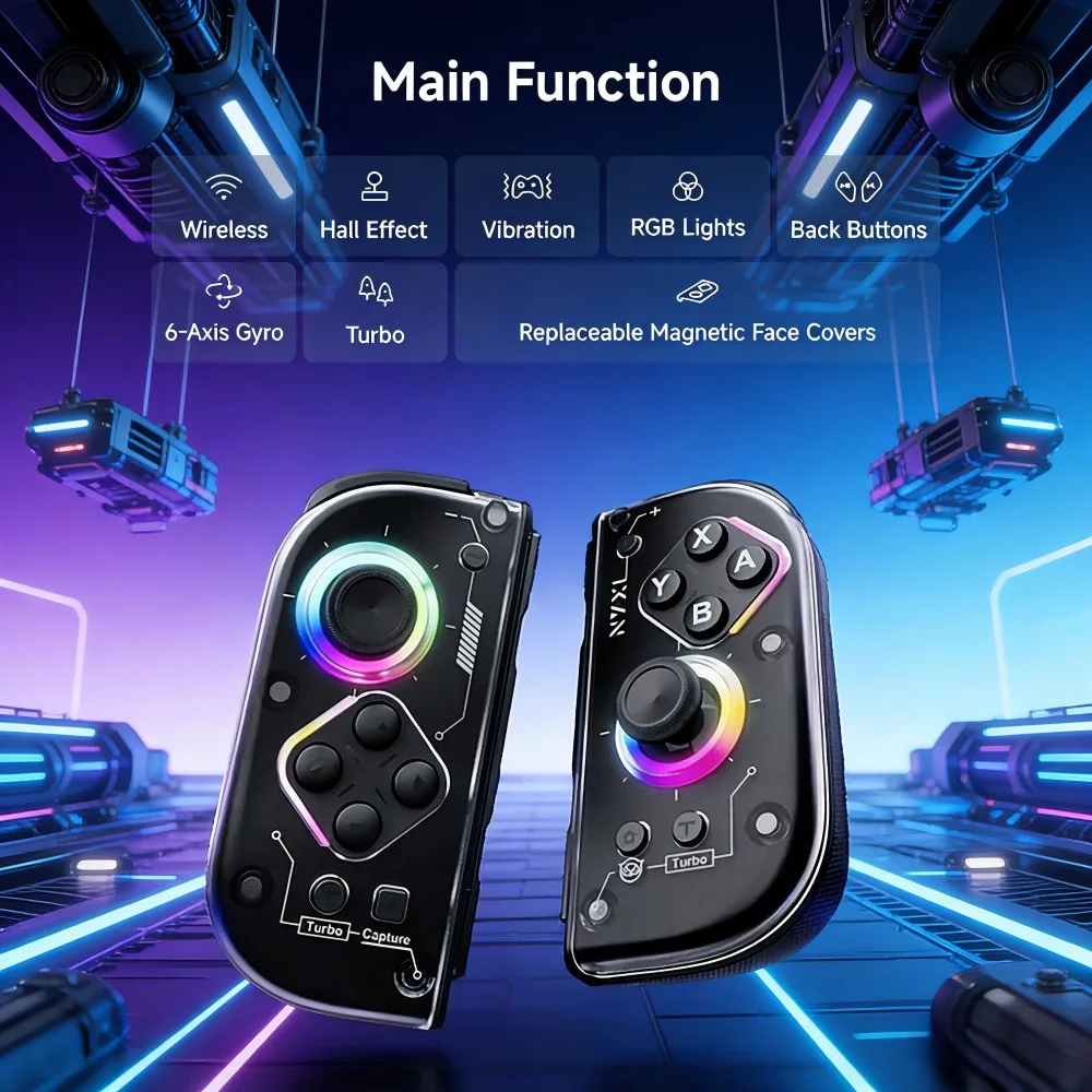 NYXI Hyperion 2 Wireless Game Controller Dual Hall Joystick 6-Axis Gyro RGB Turbo Programmable for Switch/OLED/PC/iOS/Android photo 2