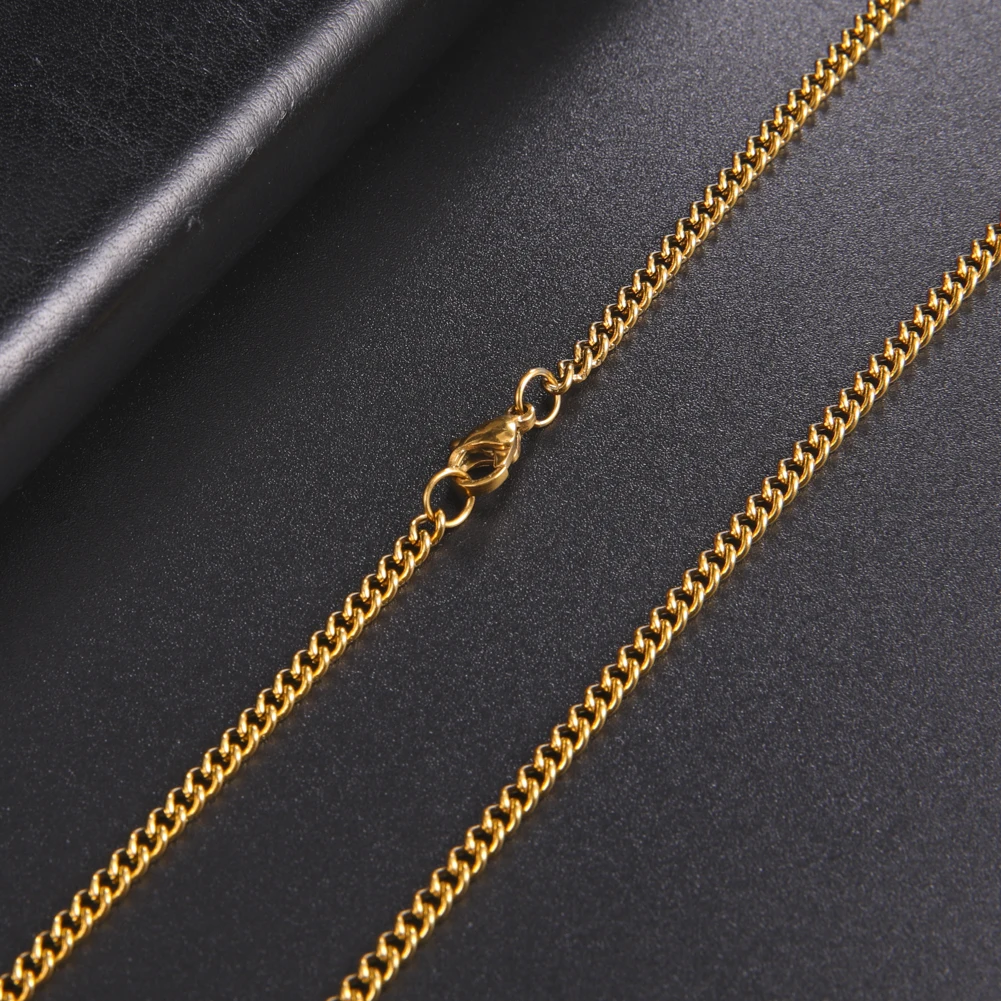Skyrim Fashion 60cm Long Box Chain Necklace Men Stainless Steel Black Gold Color Link Chains Basic Punk Jewelry Wholesale photo 3