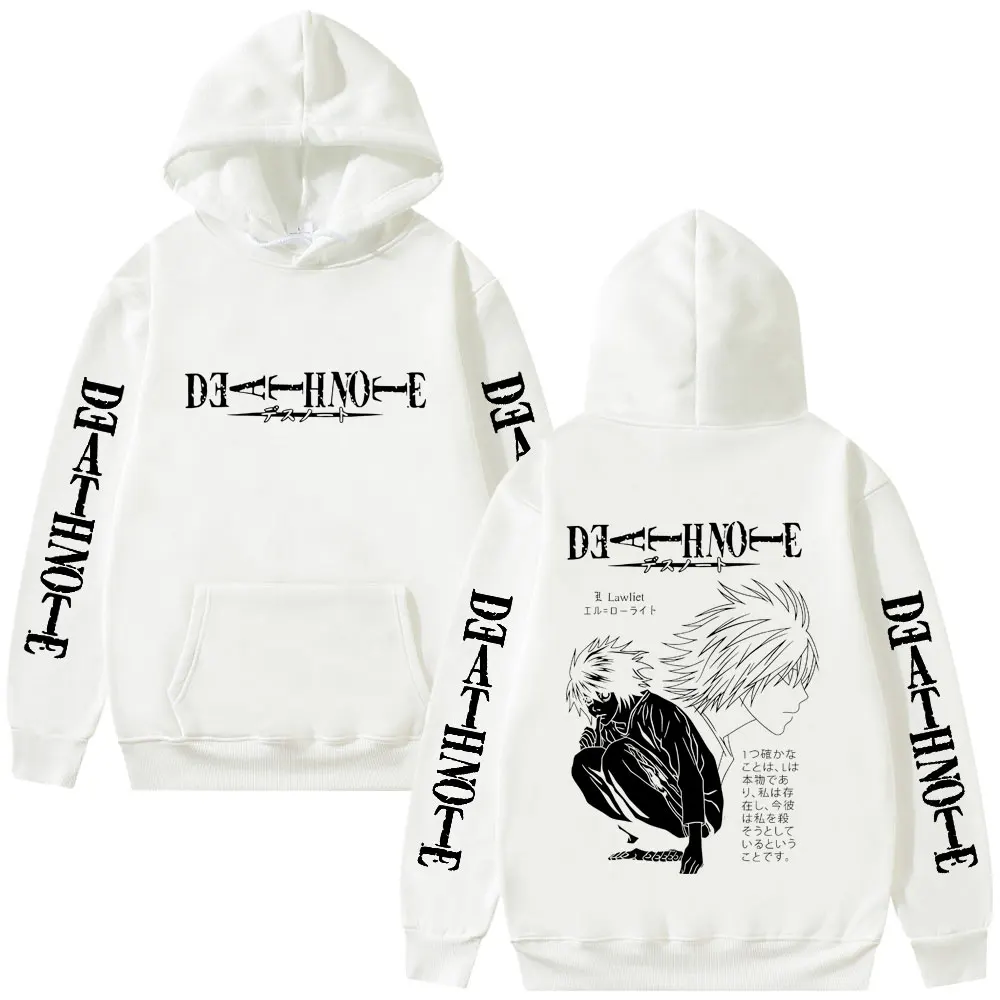 Anime Death Note Hoodie Yagami Light Graphic Hoodies Vintage Oversized Hooded Cool Long Sleeves Cotton Hoodie Men Women Clothes photo 3