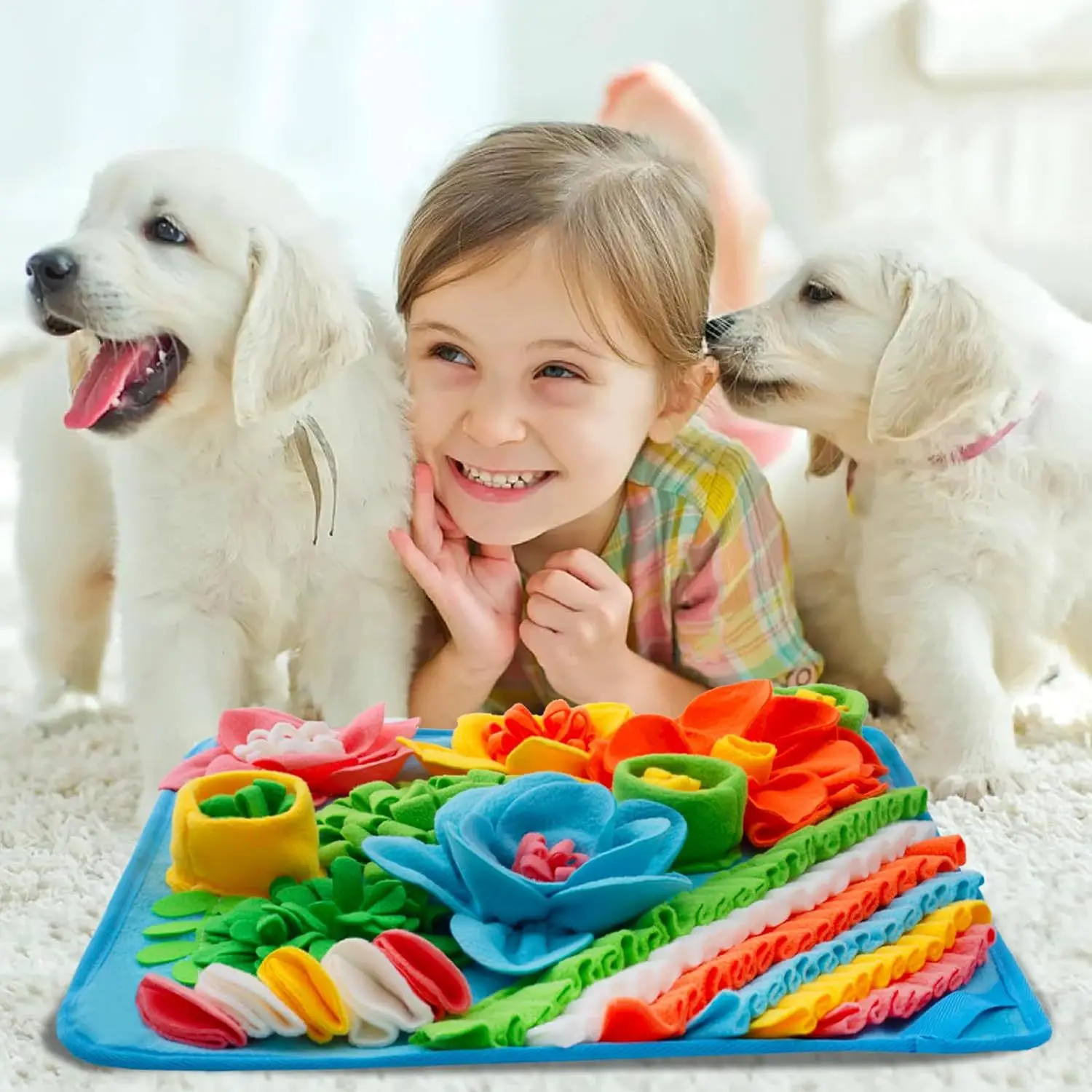 Pet Slow Food Puzzle Mat Dog Sniffing Mat Cat Feeding Blanket Sniffing Training Mat Toys photo 3