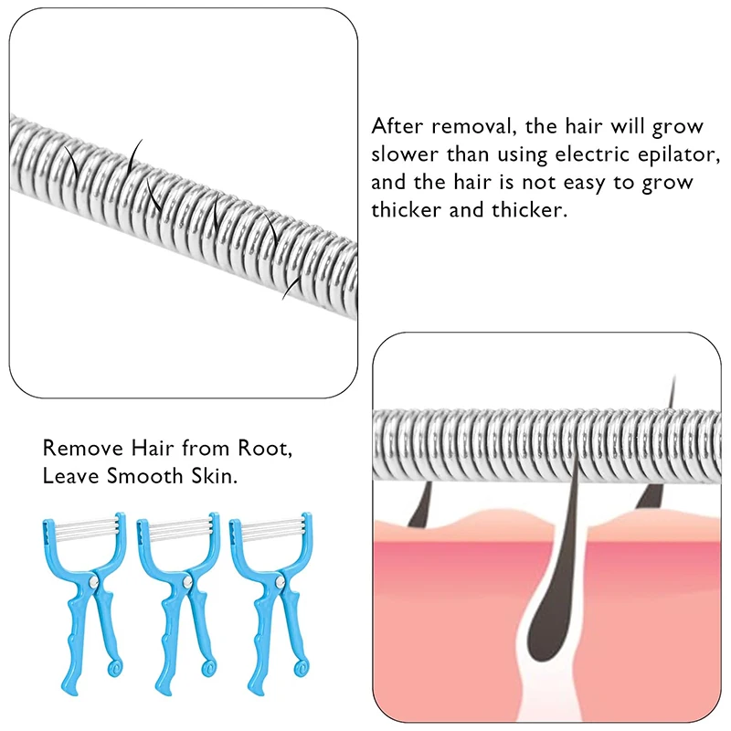 High-Quality Handheld Facial Hair Remover Manual Removal Epilator Beauty Shaving Threading Tool For Women Adults Beauty Epilator photo 4