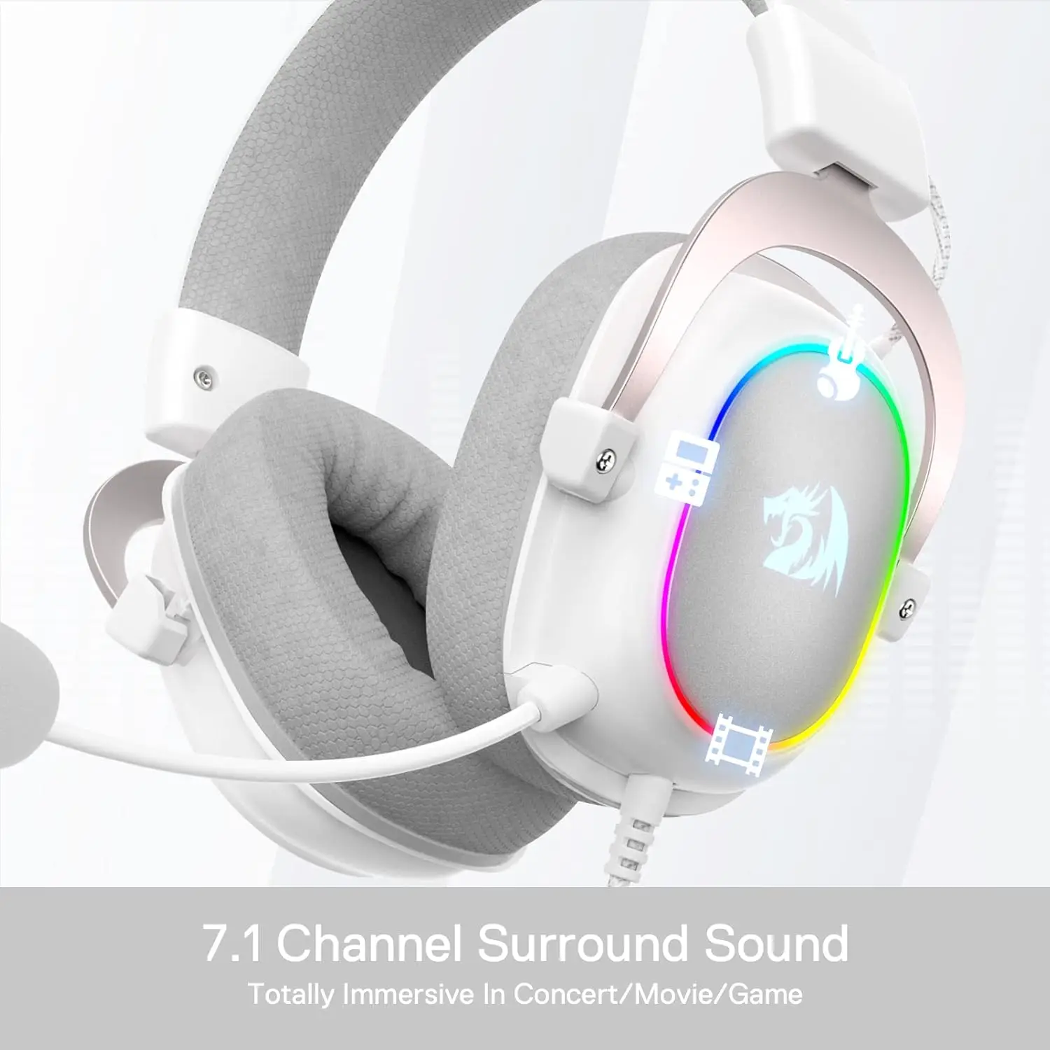 Redragon H510 Zeus-X RGB Wired Backlit Gaming Headset 7.1 Surround Sound Multi Platforms Headphone photo 3