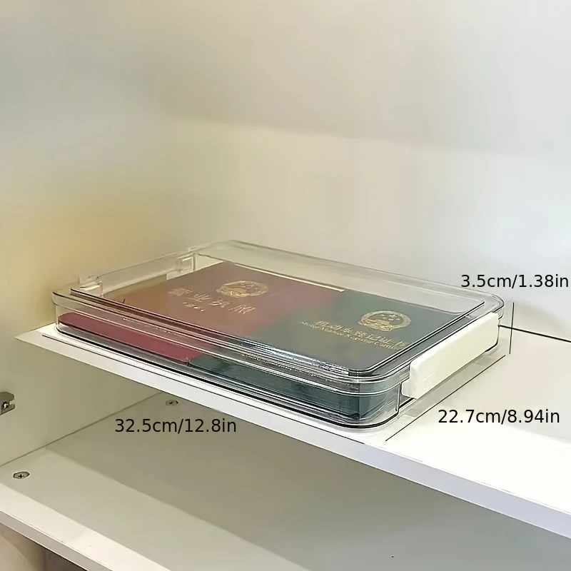 Acrylic Transparent Desktop Paper Storage Box A4 File Document Exam Paper Organizer Household Dust Proof Card Holder Case photo 2