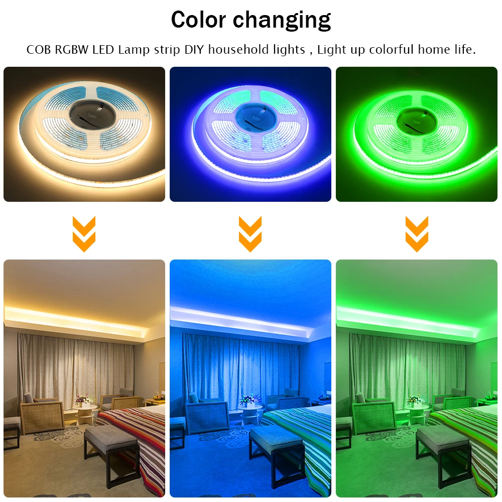 24V RGBCCT/RGB/RGBW/RGBWW COB LED Strip Light DC 12V 784 840LEDs/m High Density Dotless FOB Flex LED Tape Ribbon Lights Bar photo 4