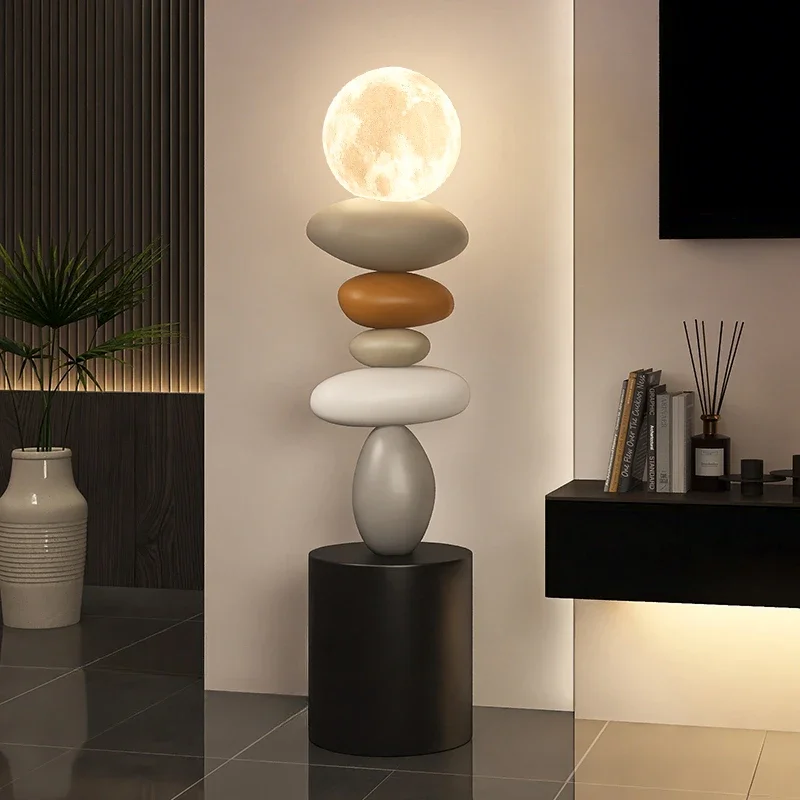 Modern Art Home Decor Stone Sculpture Light Luxury High-end Living Room Decorative Accessories Creative Luminous Floor Ornament photo 2