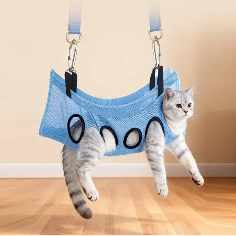 Portable Pet Grooming Bath Suspended Bed Frame With Brackets Breathable Washable Mesh Foldable Storage Pet Bath Drying Rack photo 3