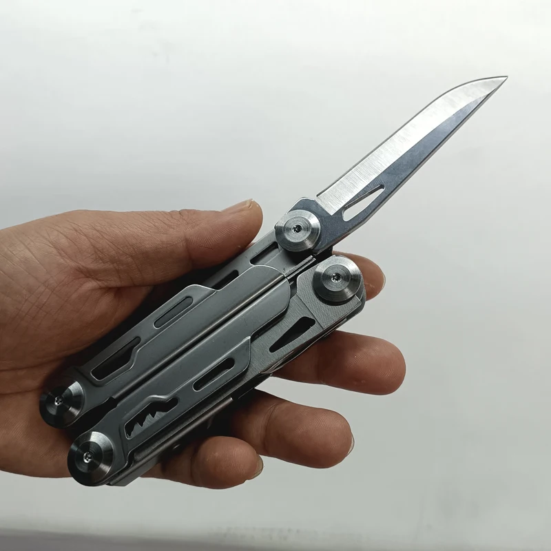 Stainless Steel Folding Multitool Pliers with Knife, Saw, Screwdriver, Can Opener, Bottle Opener for Camping, Hiking, Survival photo 3