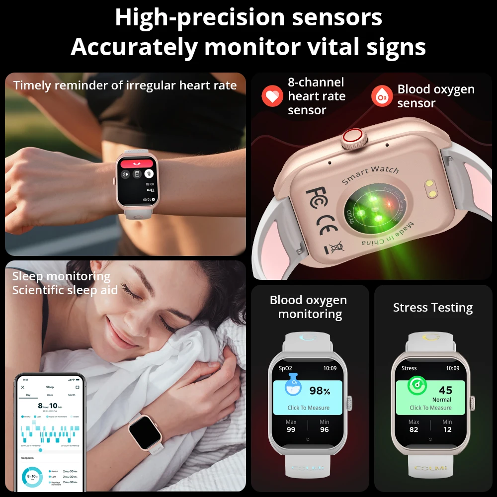 New COLMI P86 1.93" AMOLED Smartwatch Men Health Manager Bluetooth Call IP68 Waterproof Smart Watch Women For Xiaomi iOS Phone photo 4
