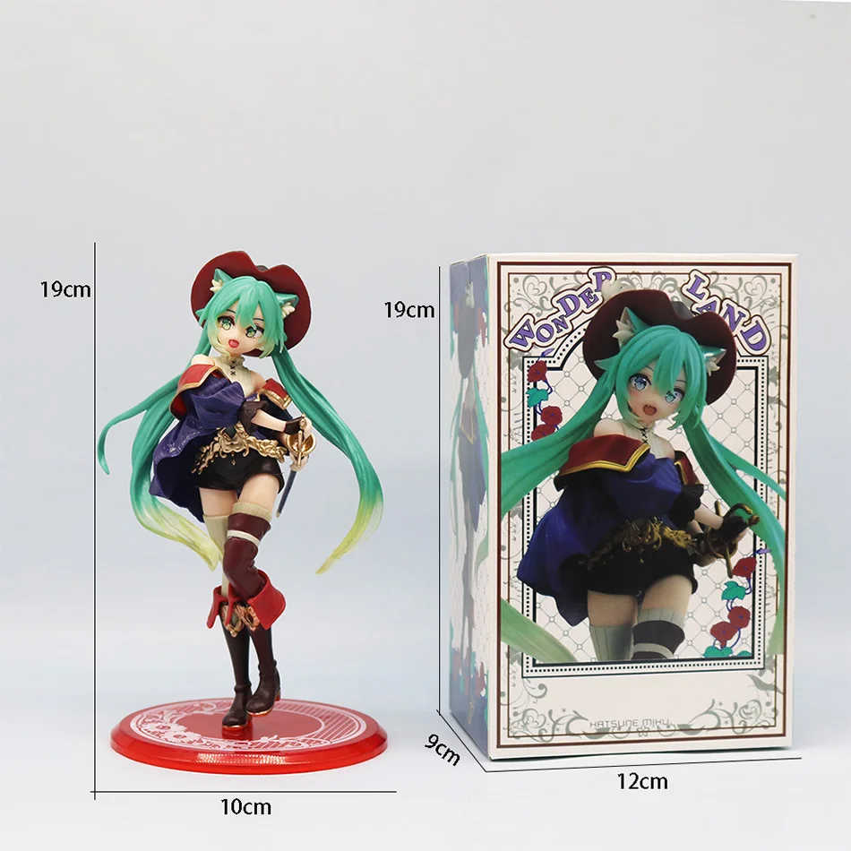 Hatsune Miku Desktop Cute Action Figure Tale Wonderland Miku Puss in Boots Anime Figurine Kawaii Girl Model Toy Adorable Decor photo 2