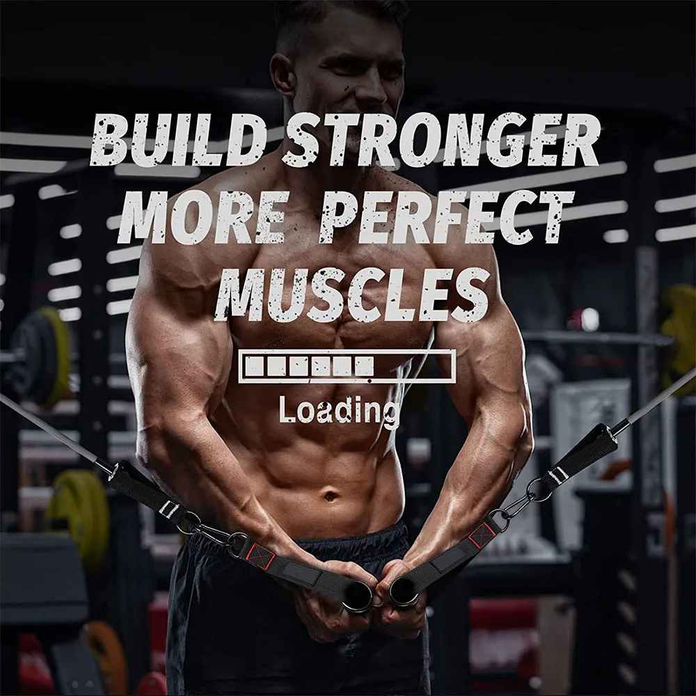Resistance Bands Handle Bar Attachment Station Fitness Pulley Strap Exercise Home Gym Training Accessories Workout Equipments photo 4