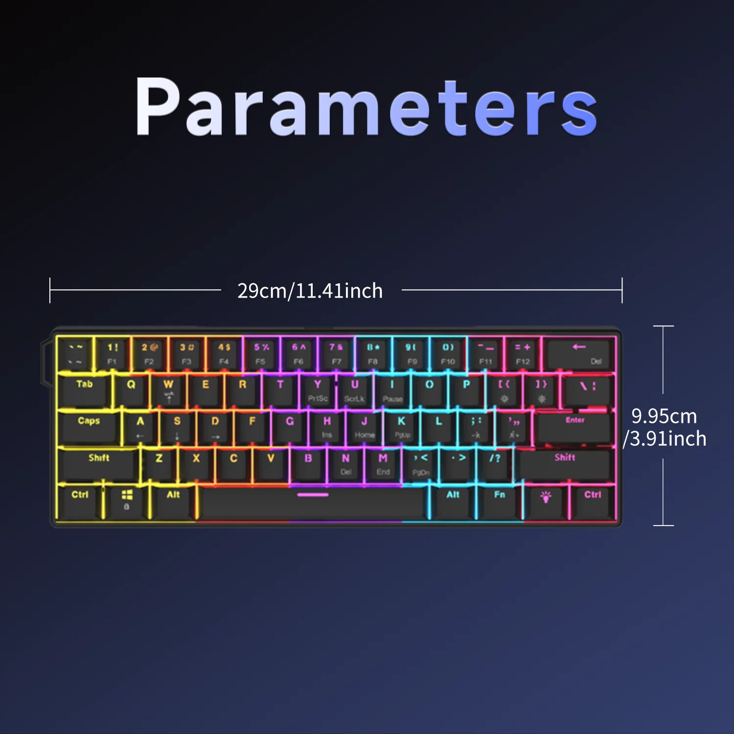 AJAZZ NK61 Wired Gaming Mechanical Keyboard 60% RGB Hot-Swappable 61 Keys Red Switch Mini Keyboard for Gamer PC photo 6
