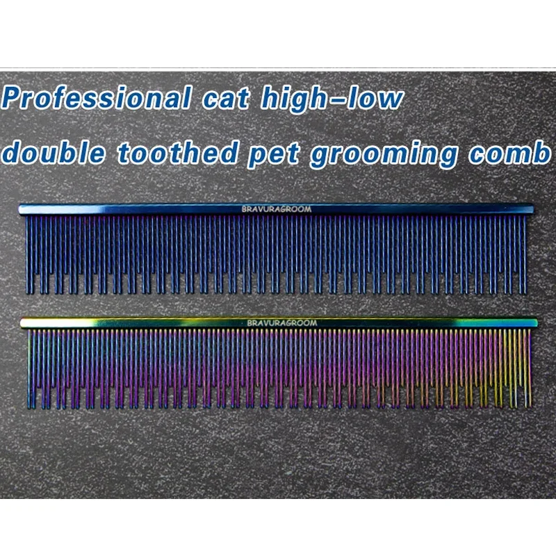 BAVURA Pet Grooming Comb Stainless Steel Aluminum Alloy Steel for Dogs And Cats Professional Quality for Easy Hair Care photo 2