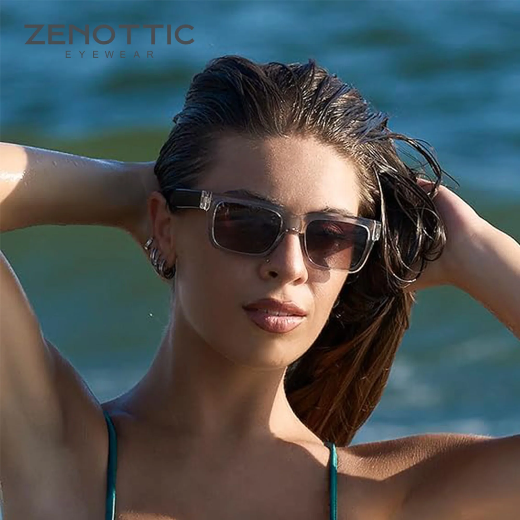 ZENOTTIC Retro Rectangle Sunglasses for Men Women Polarized UV400 Protection Classic Trendy Driving Sun Glasses photo 2
