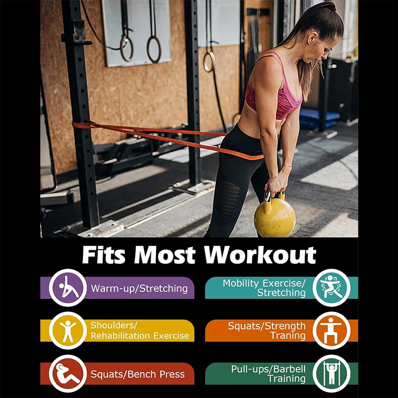 175-250LBS Yoga Multi-Purpose Thickened Heavy-Duty Elastic Band Fitness Training Resistance Stretching Band Thick Circle photo 3