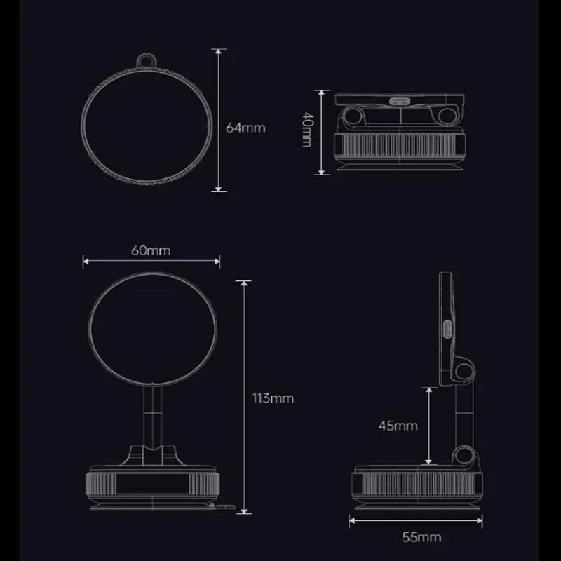 Vacuum Adsorption Magnetic Car Phone Holder 360° Rotatable Foldable Dashboard Phone Mount Strong Suction photo 6