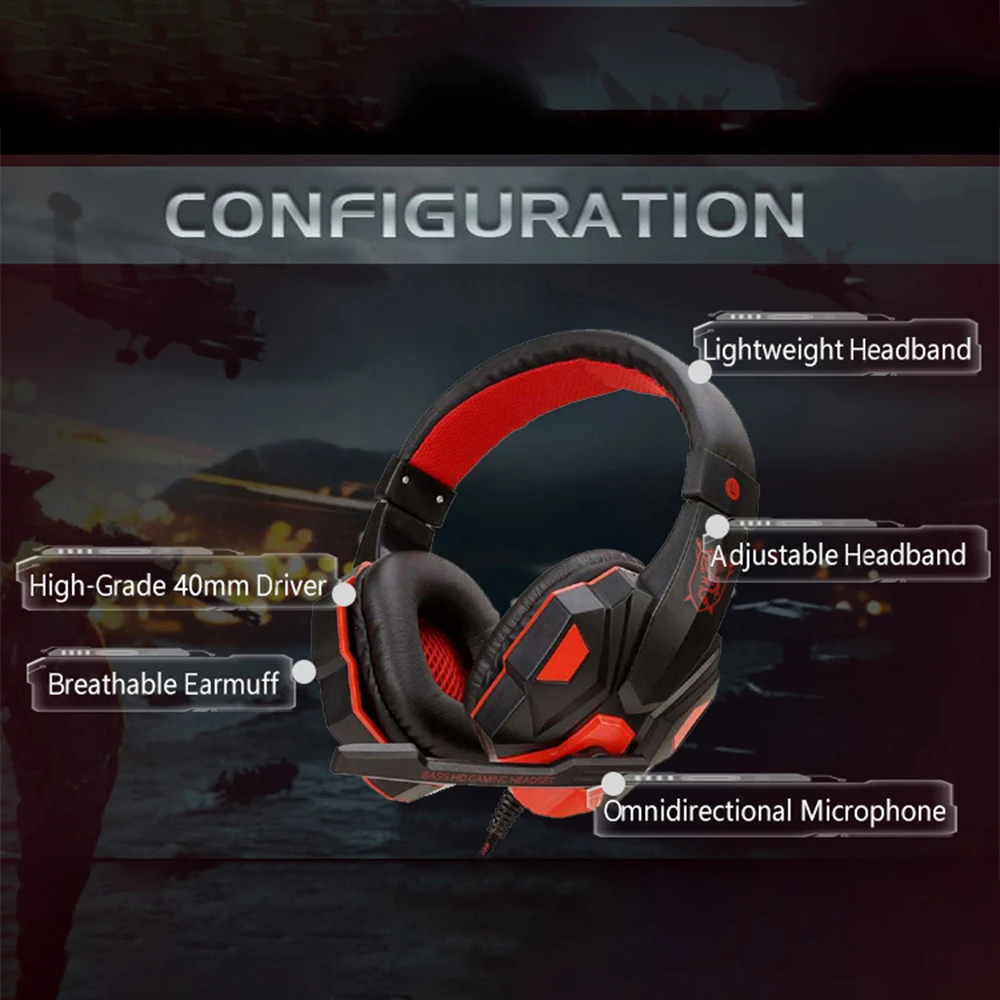 3.5mm Wired Headset Gaming Headset 120° Adjustable Gamer Headset With Noise Cancelling Microphone For PS4/PS5/Xbox/Smartphone/PC photo 2