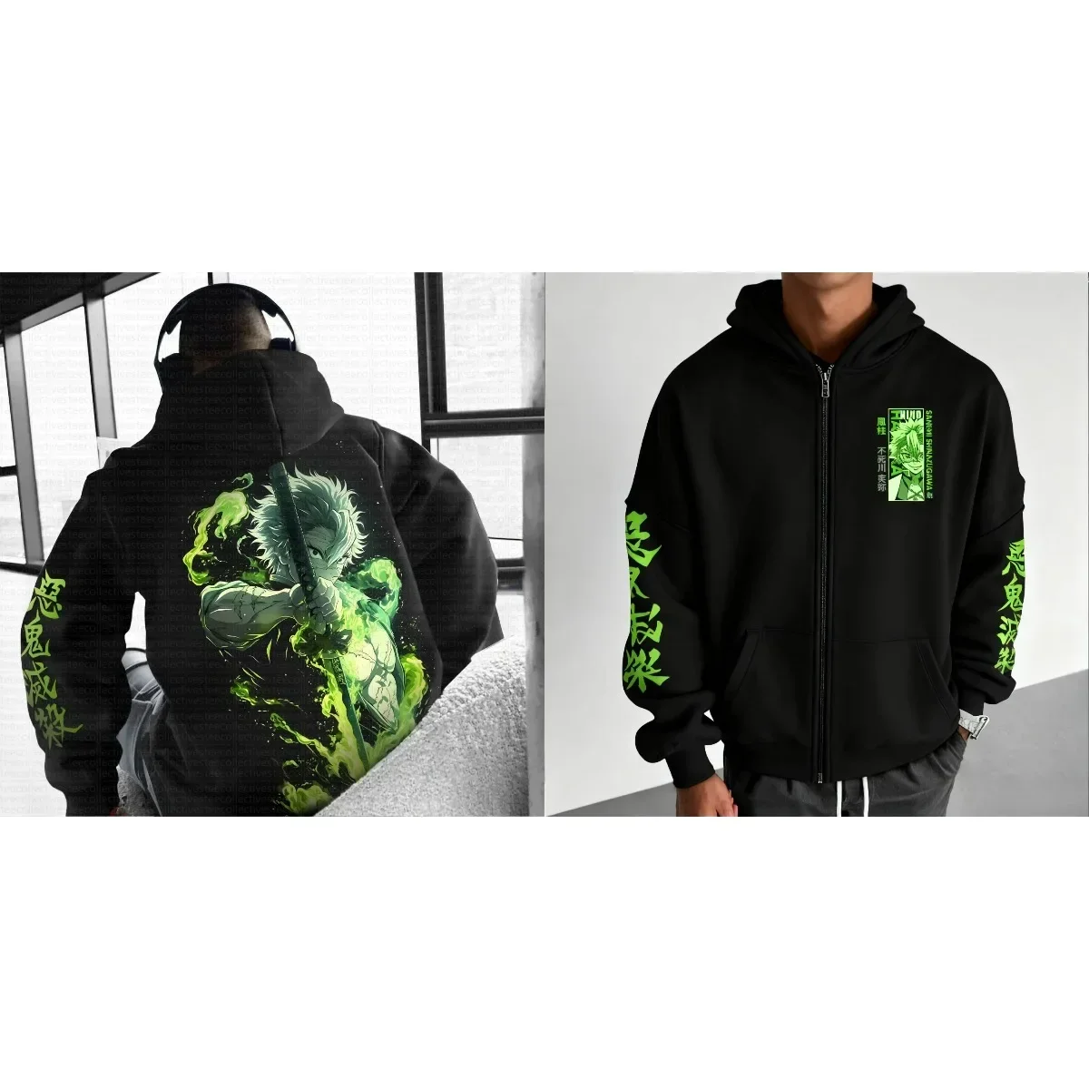 Demon Slayer 2025 Trend Explosion Rengoku Kyojuro Cyberpunk Anime Hoodie White Cotton Casual Autumn Winter Streetwear Fashion photo 4