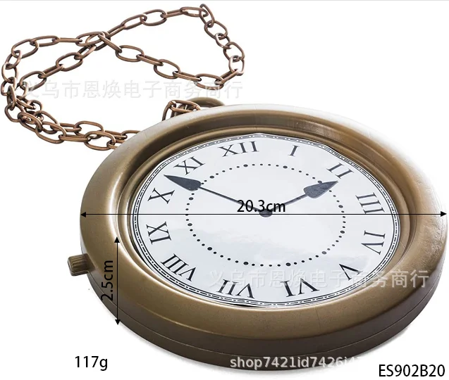 PEAENSR Alice In Wonderland Mr. Rabbit's Pocket Watch Bronze Wall Watch Cosplay Props Role-playing Accessories photo 5