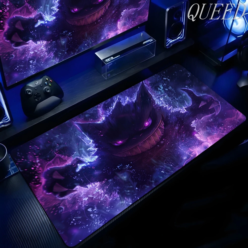 XXL Play Mat Laptop Black Gaming Accessories Mouse Pad Japan Anime Keyboard Rug PC P-pokemon Gengar Mousepad Gamer Keyboard Rug photo 3