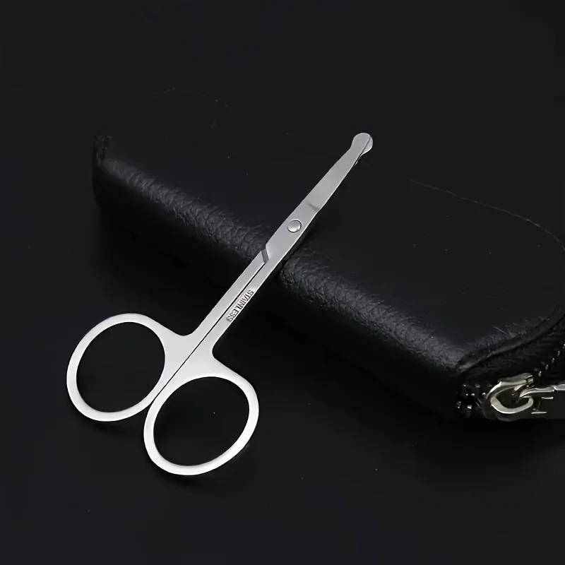 Precision Round Head Trimming Scissors - Nose Hair Grooming Trimming, Personal Cleaning Care Trimming Tools photo 4