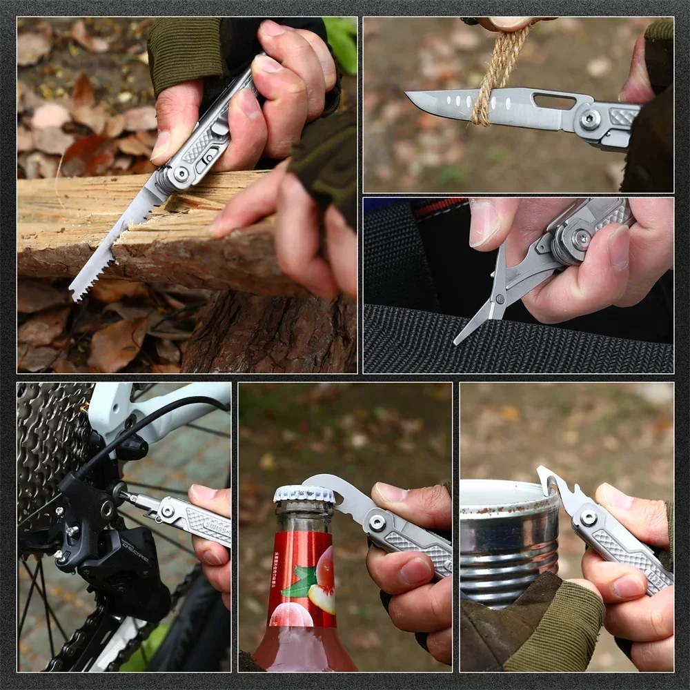 SWISS TECH 11 in 1 Mini Multitool Knife Folding EDC Outdoor Camping Survival Tools Scissors Screwdriver Multi Tool with Clip photo 4