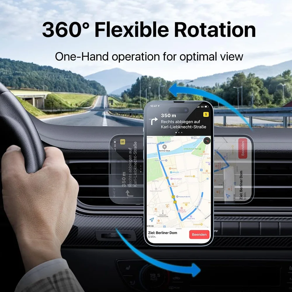 30W Fast Charging Magnetic Car Wireless Charger, LED Light Phone Mount Holder for iPhone 12, 13, 14, 15，16，17， Pro Max photo 6