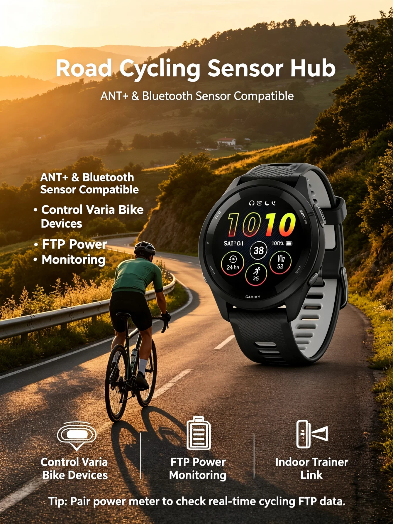 Garmin Forerunner 265 Outdoor GPS Smartwatch, Multi-Band Navigation with Topo Map, Altimeter Compass, 24/7 Health Tracking SpO2 Sleep Monitor, Cycling Running Hiking Triathlon photo 2