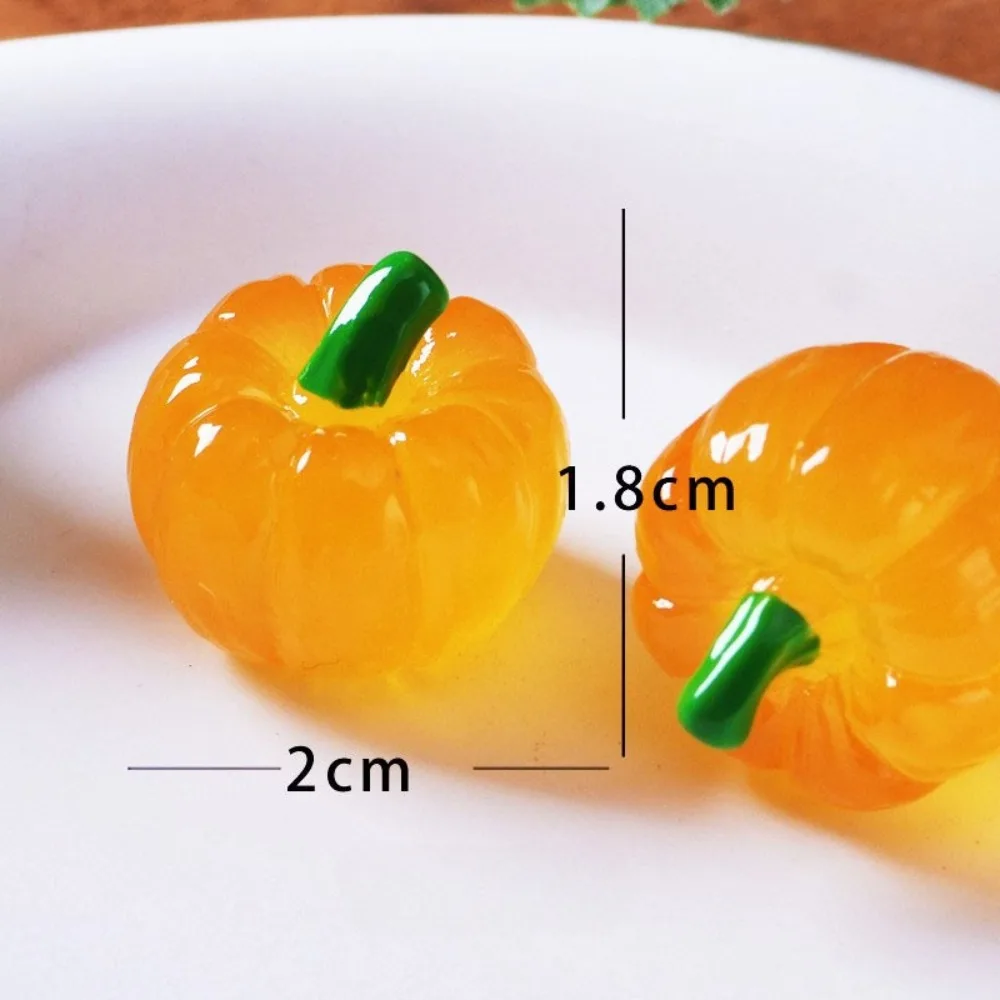 10-100Pcs Halloween Mini Clear Resin Pumpkin Ornaments Tiny Pumpkin Figurines Micro Landscape Accessories Fairy Garden DIY Decor photo 2