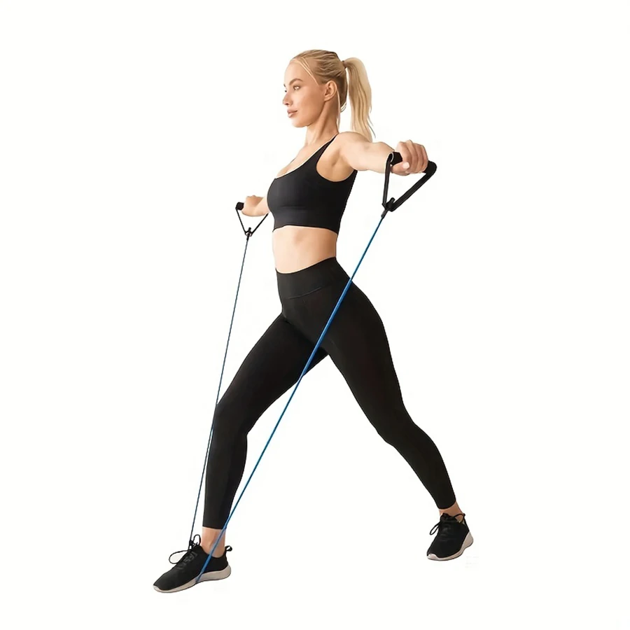 1pc 4-Level Resistance Bands with Handles for Home Workouts and Strength Training - Perfect for Yoga, Pilates,and fitness equipm photo 4
