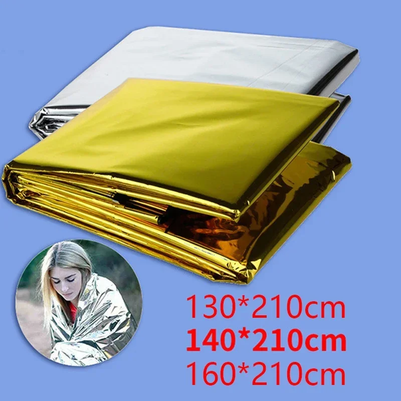 Emergency Survival Thermal Blanket Windproof Waterproof Aluminum Foil Blanket Outdoor First Aid Gear for Camping Hiking Travel photo 6