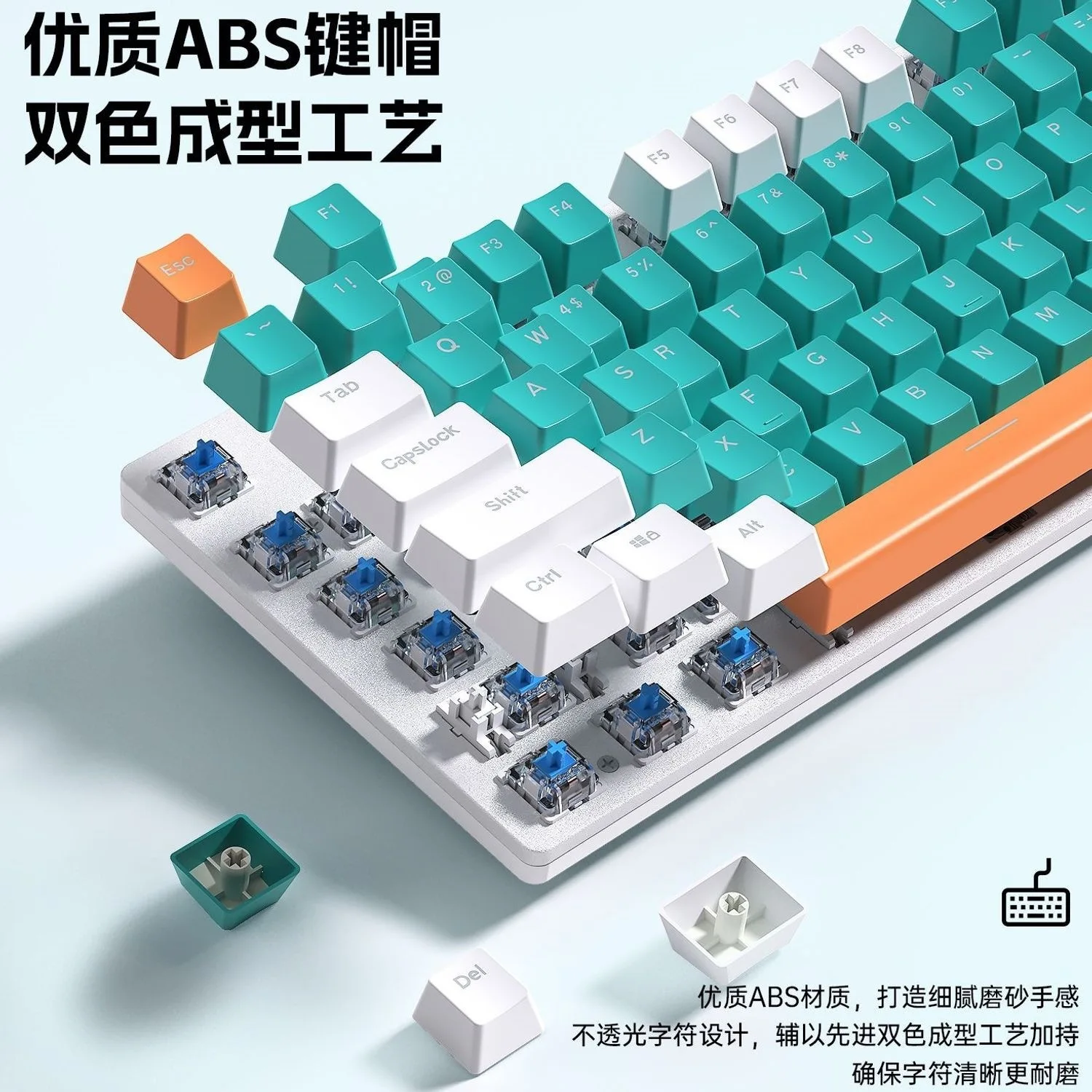 Wired Mechanical Gaming Keyboard Mouse Combo Headset Large Desk Mat Blue Brown Red Switch Hot Swap Rgb Backlight Four Piece Set photo 3
