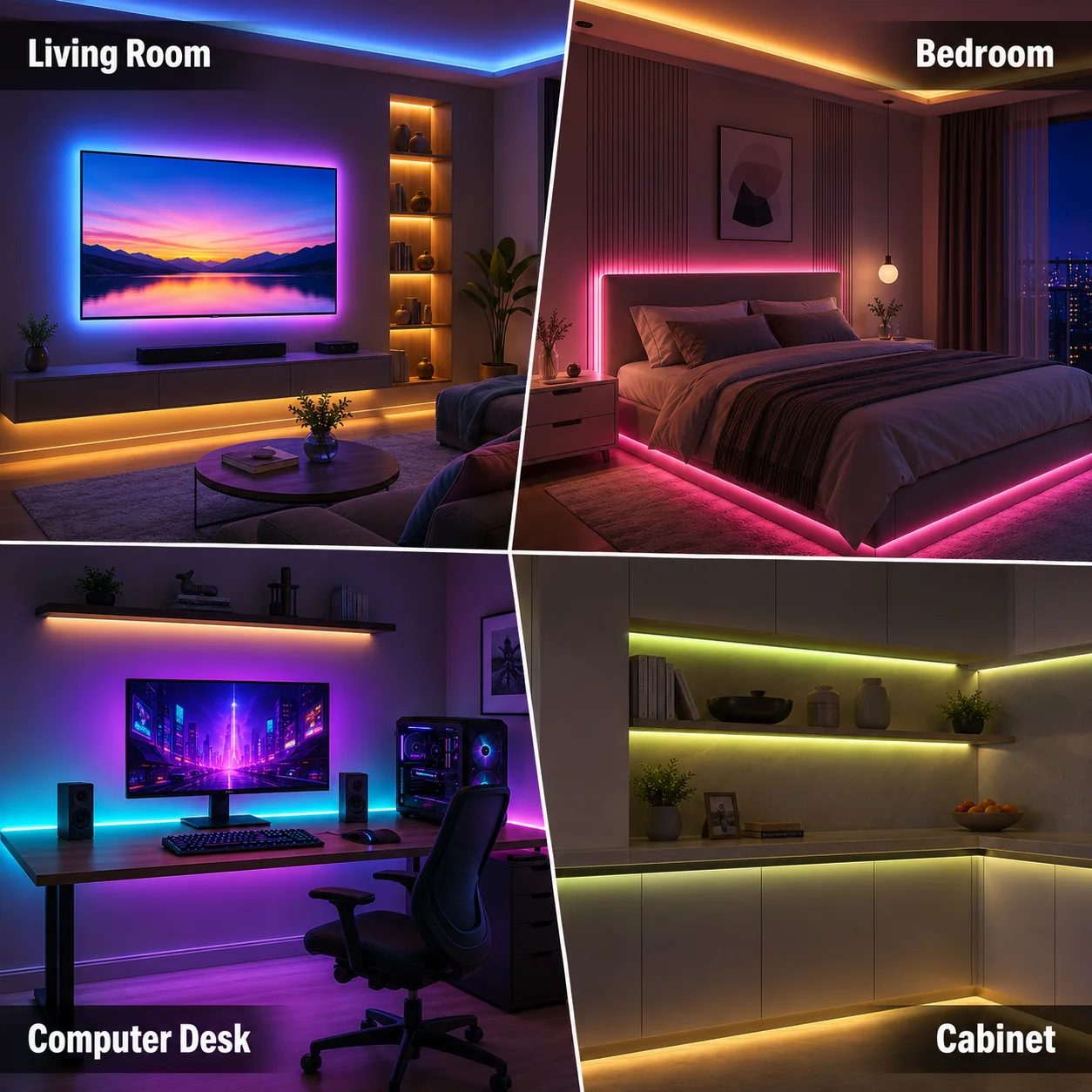 LTG-GEE Led Strip Lights with 24 Key Remote Control RGB Tape Led Wall Room for Home Bedroom Party Decor TV Backlight photo 6