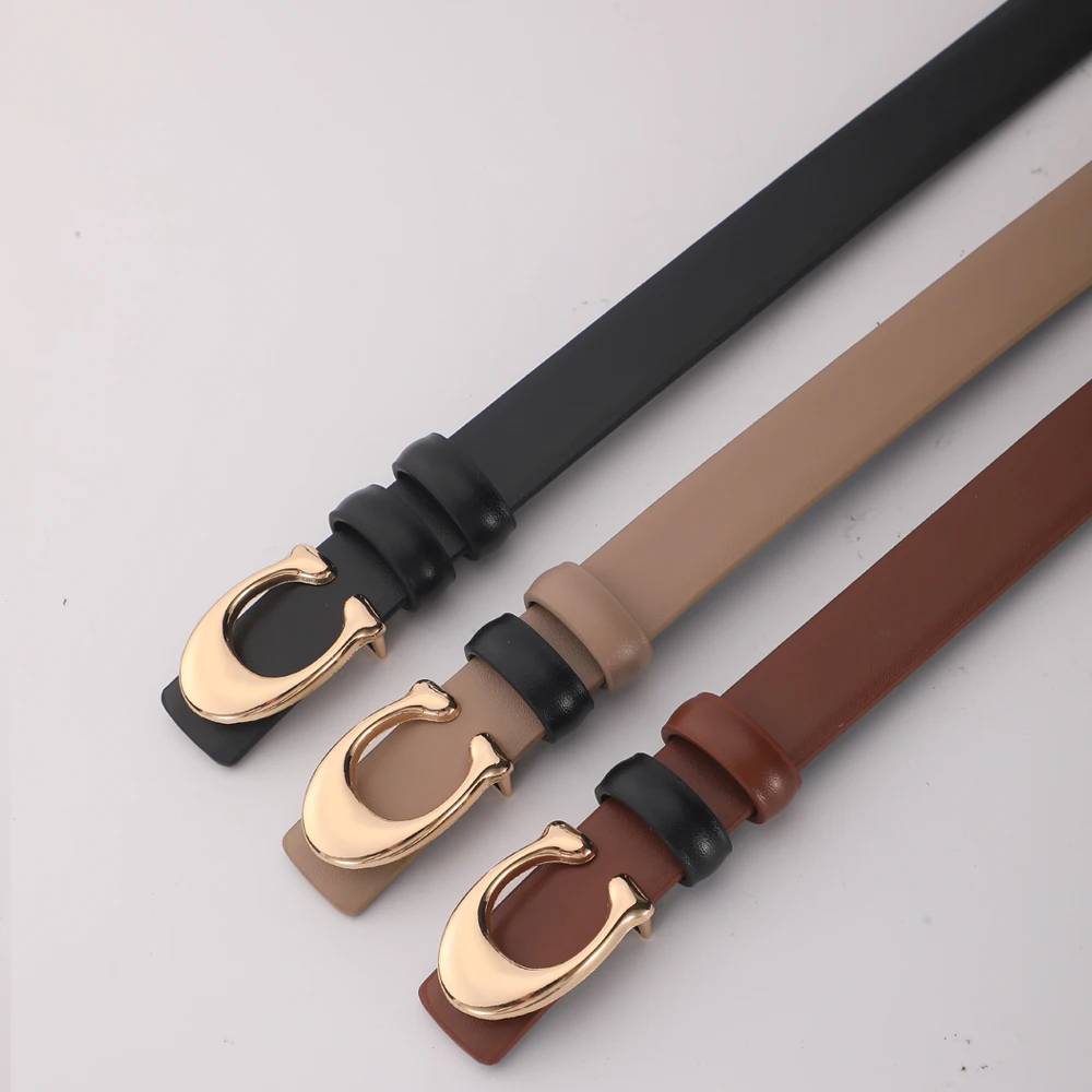 High-quality Women's Fashionable Belt C-shaped Buckle Smooth Buckle Temperament Double-sided Gift For Mother Using Belt photo 6