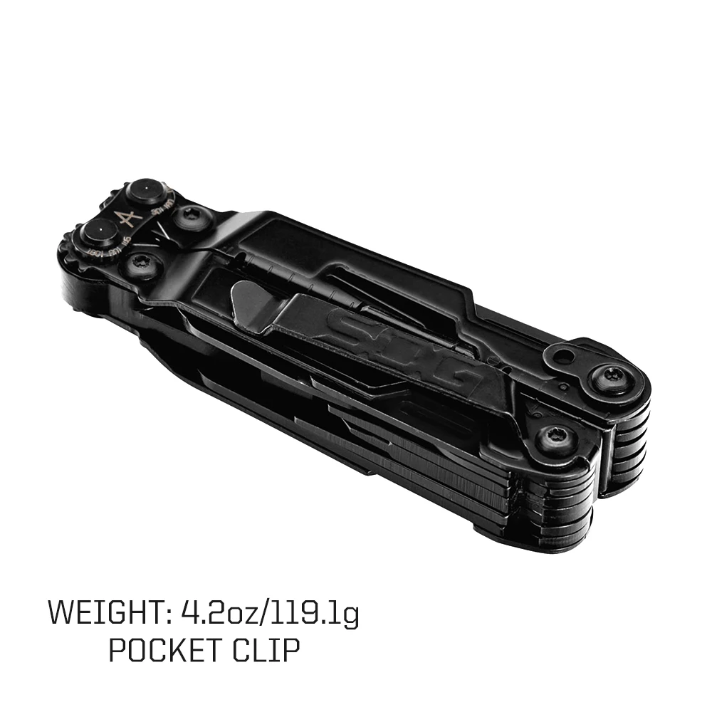 SOG 18 in 1 PowerPint Mini Multi-tool Stainless Steel Pocket EDC Multifunctional Pliers with Folding Knife Screwdrivers Scissors For Survival Fishing Hiking Cycling Travel DIY Home Emergency Repair Portable Camping Tools and Safety Equipment Gift For Men photo 4