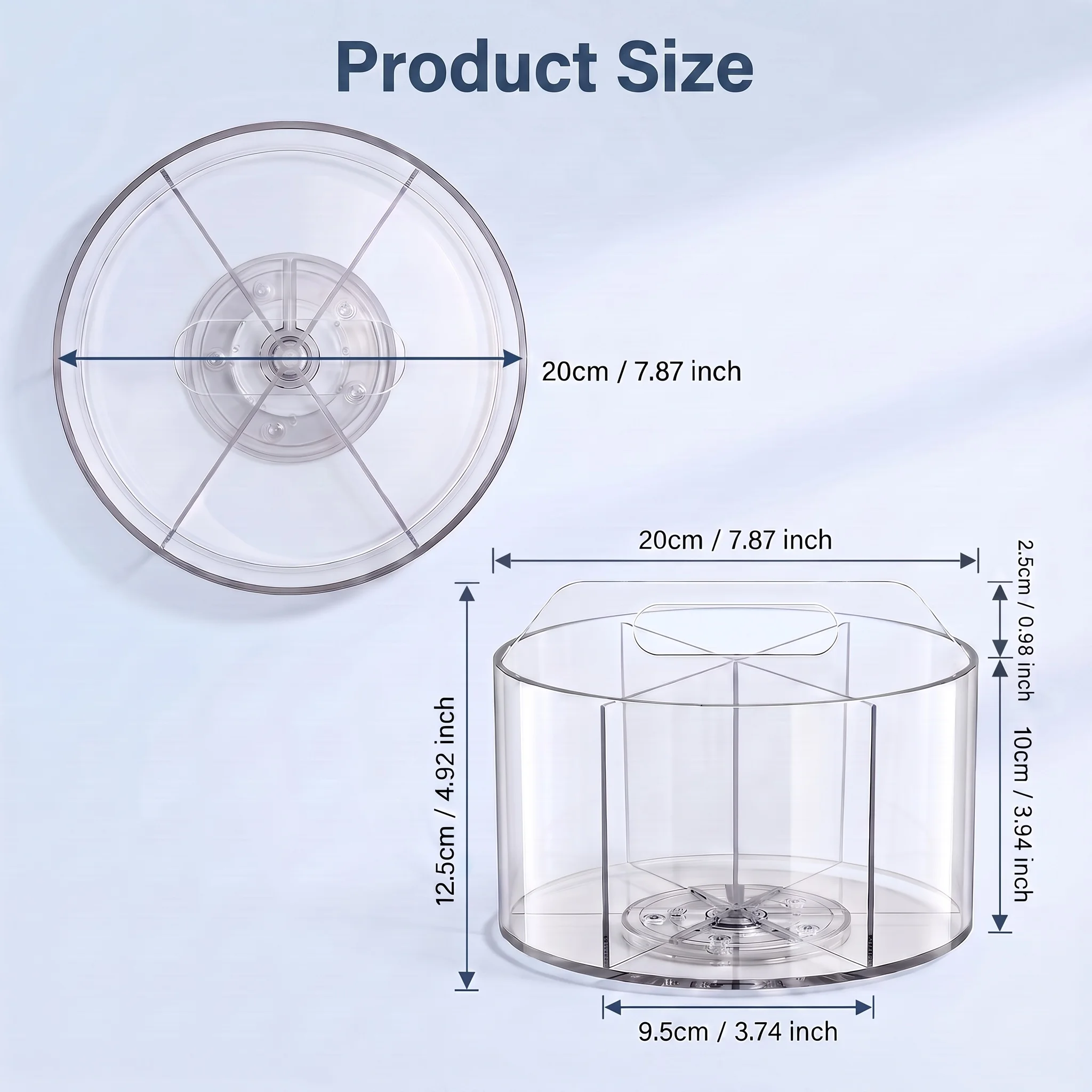 2pcs Clear Acrylic 360° Rotating Desk Organizer - Multi-Purpose Spinning Pen Holder & Makeup Carousel for Office Supplies, Vanity Table, Craft Studio, and Family Room Storage photo 2