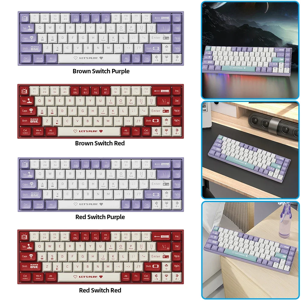 Compact Mechanical Gaming Keyboard with RGB Backlit Computer Keyboard Hot Swappable Keyboard for Windows Laptops and PC Gamers photo 5