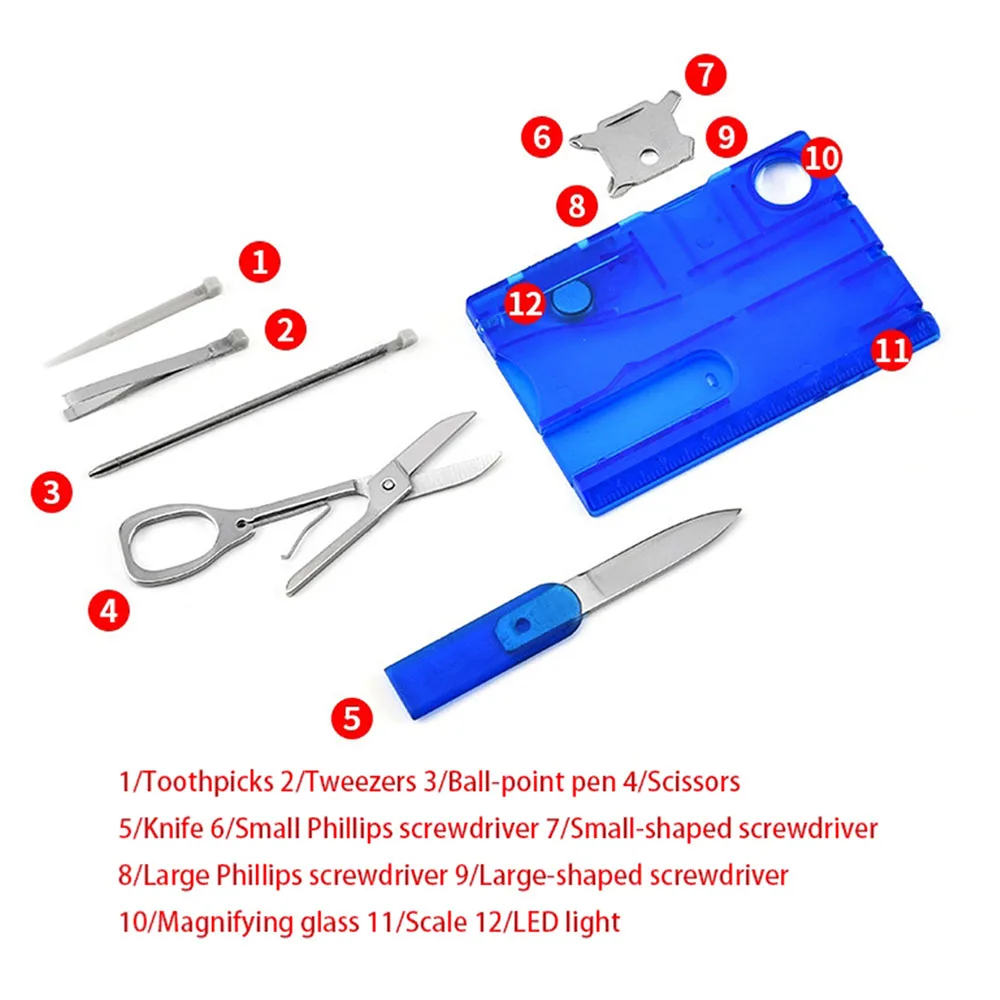 Swiss Tool Card All in One Screwdriver Kit 9 Piece Outdoor Multi Tool Emergency Survival Gear Multifunctional Tool Card Portable photo 4
